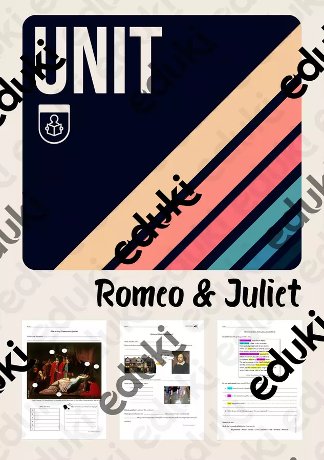 Kit di materiali per la lettura di Romeo e Giulietta Didattica a stazioni - Kit di materiali per la lettura di Romeo e Giulietta - GoodMorningMiss - Pagina di copertina