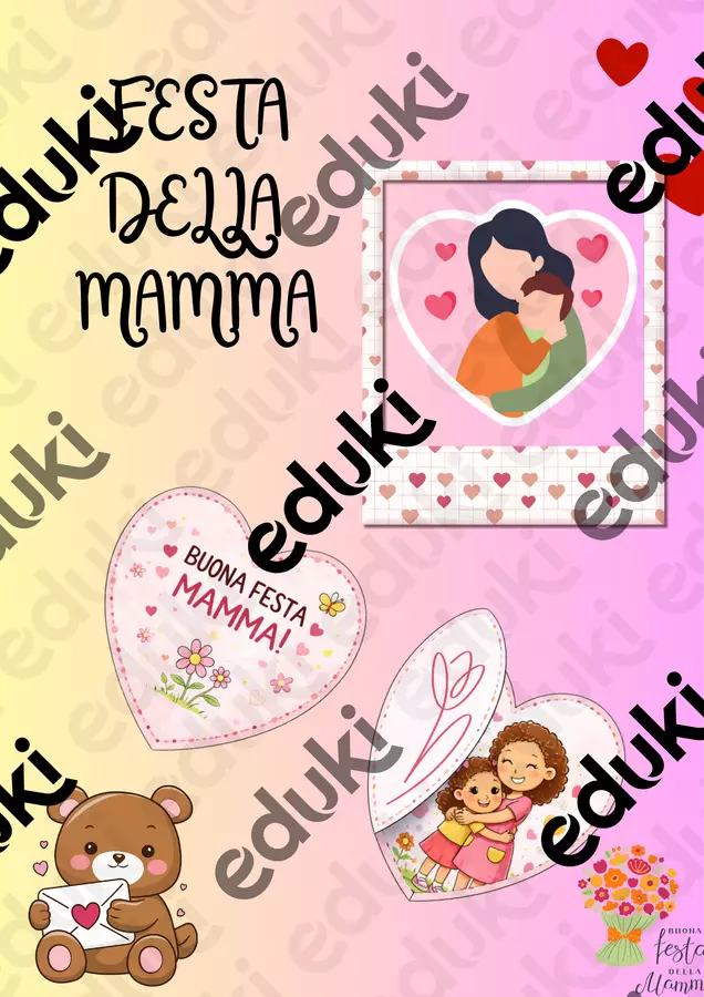 FESTA DELLA MAMMA (biglietto) Materiale di supporto/inclusione - FESTA DELLA MAMMA (biglietto) - Teacher Fra Bonny - Pagina di copertina