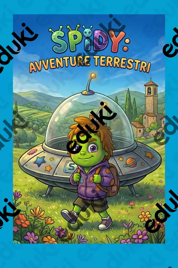 SPIDY L'ALIENO E LE AVVENTURE TERRESTRI Opere didattiche / Libri di testo - SPIDY L'ALIENO E LE AVVENTURE TERRESTRI - Colorando - Pagina di copertina