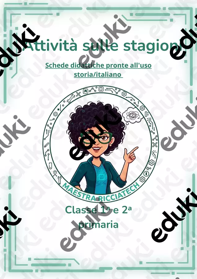 Ruota delle stagioni a colori e BN Materiale per pittura e bricolage - Ruota delle stagioni a colori e BN - Maestra ricciatech - Pagina di copertina