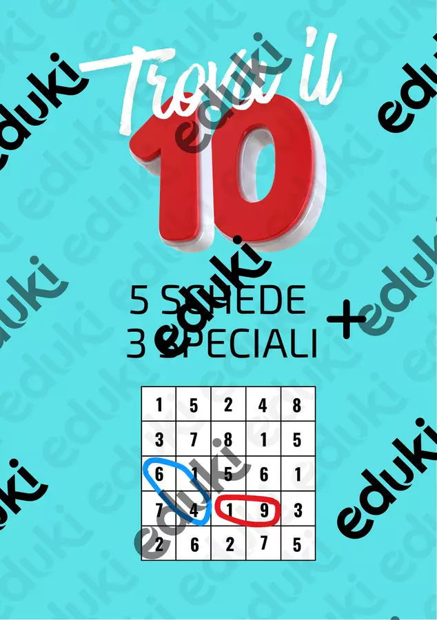 TROVA IL 10 DIVERTITI CON I NUMERI Esercizi - TROVA IL 10 DIVERTITI CON I NUMERI - Colorando - Pagina di copertina