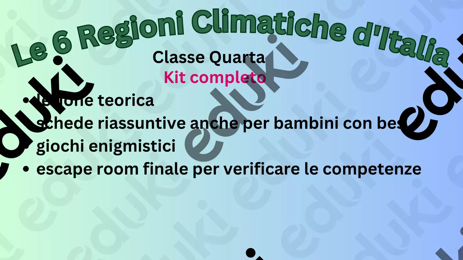Le regioni climatiche italia. kit completo lezione e schede Esercizi - Le regioni climatiche italia. kit completo lezione e schede - Maestra Giovy - Pagina di copertina