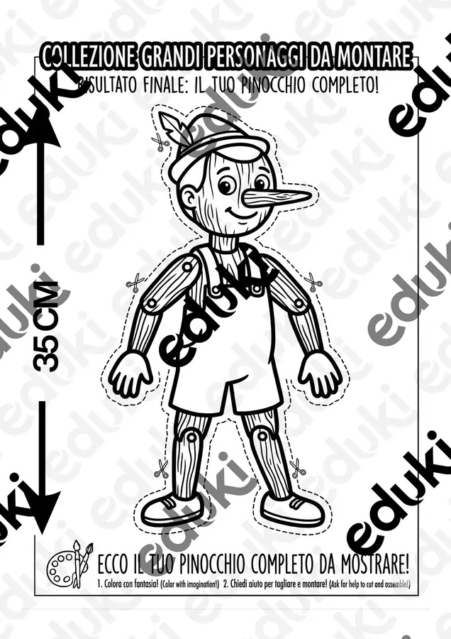 Pinocchio da Montare: Laboratorio di Creatività e Motricità Altro tipo di materiale - Pinocchio da Montare: Laboratorio di Creatività e Motricità - Colorando - Pagina di copertina