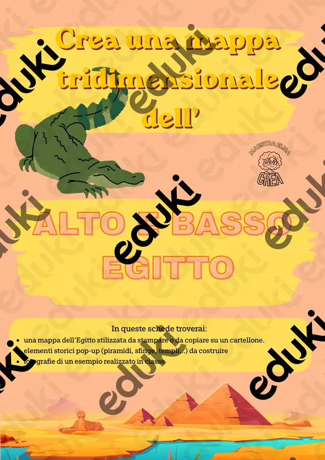 Alto-basso Egitto: crea una mappa tridimensionale Materiale di supporto/inclusione - Alto-basso Egitto: crea una mappa tridimensionale - Elisa Occhetti - Pagina di copertina
