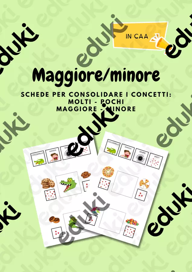 Maggiore, minore, uguale: esercizi in CAA Esercizi - Maggiore, minore, uguale: esercizi in CAA - Come io imparo - Pagina di copertina