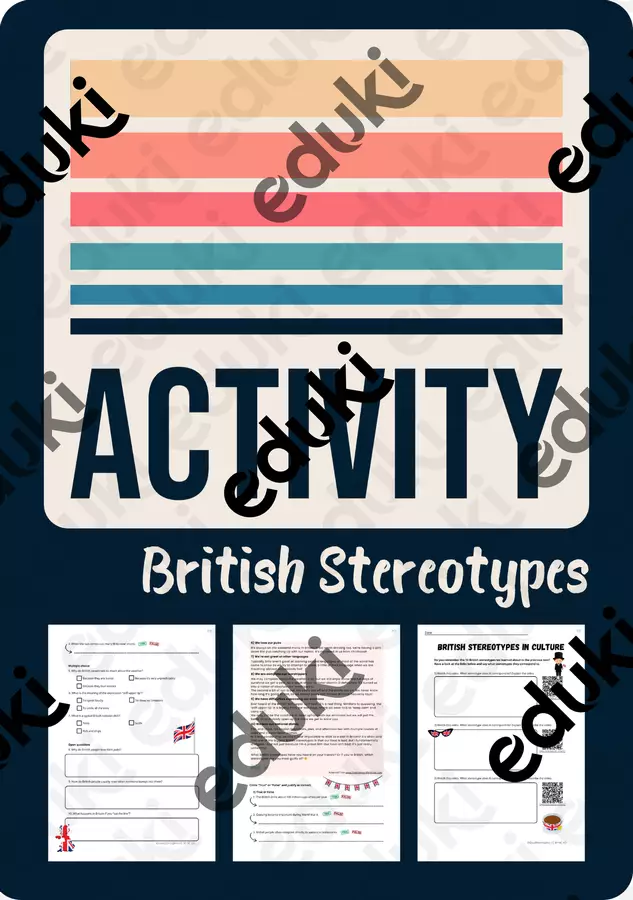 BEING BRITISH: STEREOTYPES! - an activity for ESL students! (Essere britannici: stereotipi!) Didattica a stazioni - BEING BRITISH: STEREOTYPES! - an activity for ESL students! (Essere britannici: stereotipi!) - GoodMorningMiss - Pagina di copertina