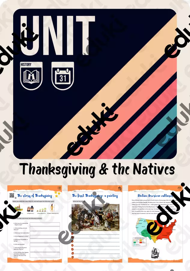 THANKSGIVING AND THE NATIVES (Giorno del ringraziamento e gli indigeni) Didattica a stazioni - THANKSGIVING AND THE NATIVES (Giorno del ringraziamento e gli indigeni) - GoodMorningMiss - Pagina di copertina