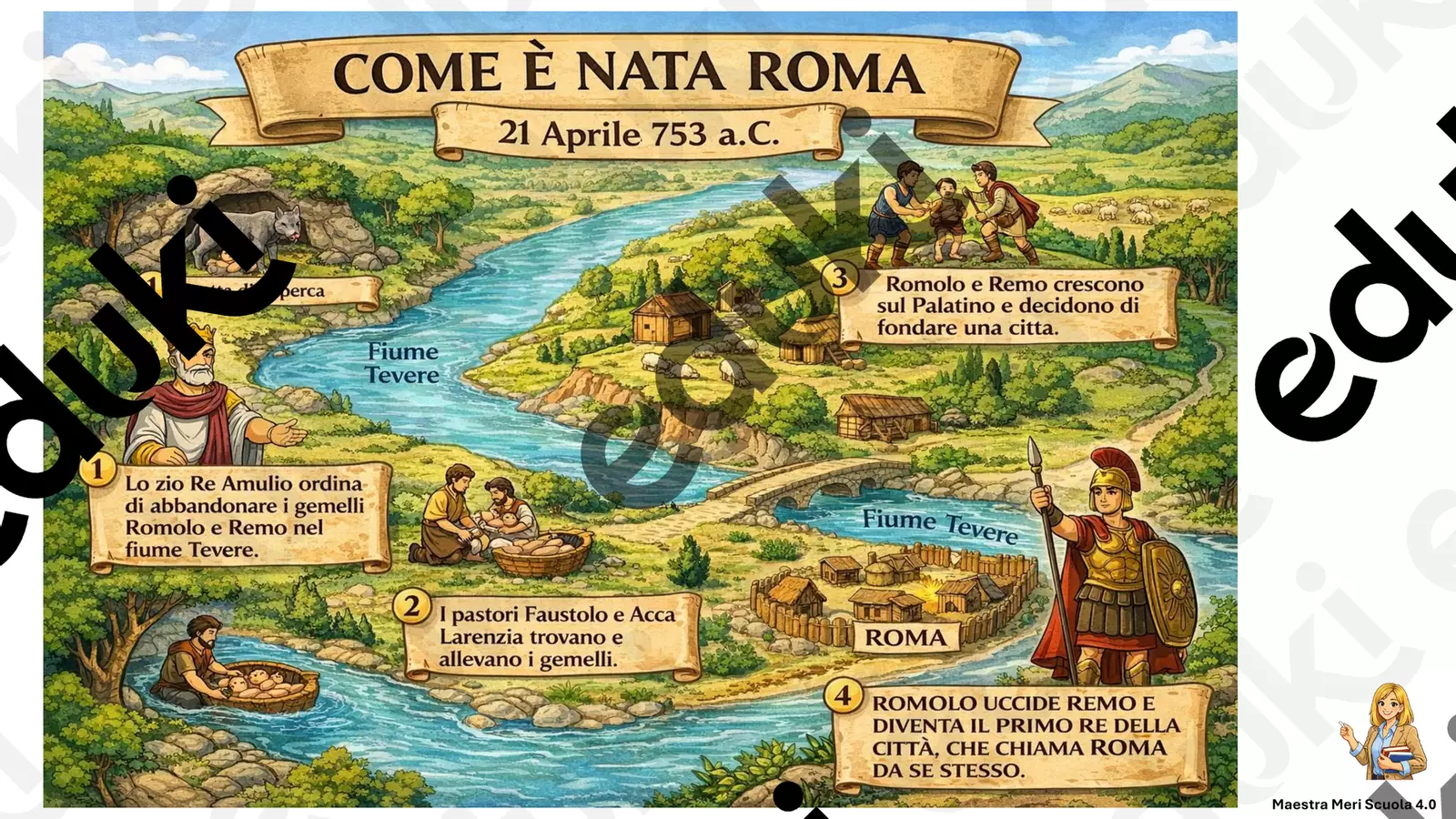 Civiltà Romana parte I Scuola Primaria Classe 5 Materiale di supporto/inclusione - Civiltà Romana parte I Scuola Primaria Classe 5 - Maestra Meri Scuola 4.0 - Pagina di copertina