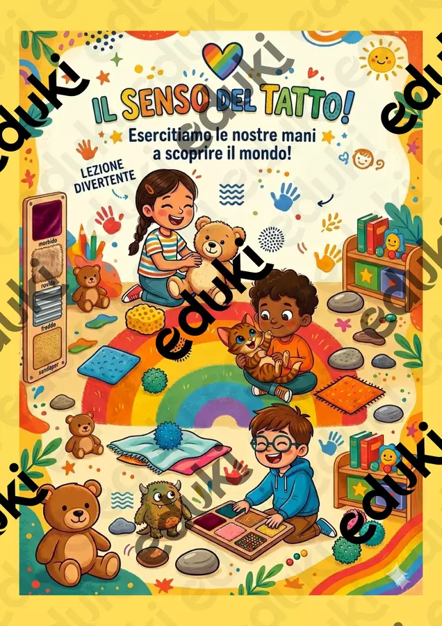 Scienze, il Senso del Tatto Esercizi - Scienze, il Senso del Tatto - La maestra Sofia Masi - Pagina di copertina