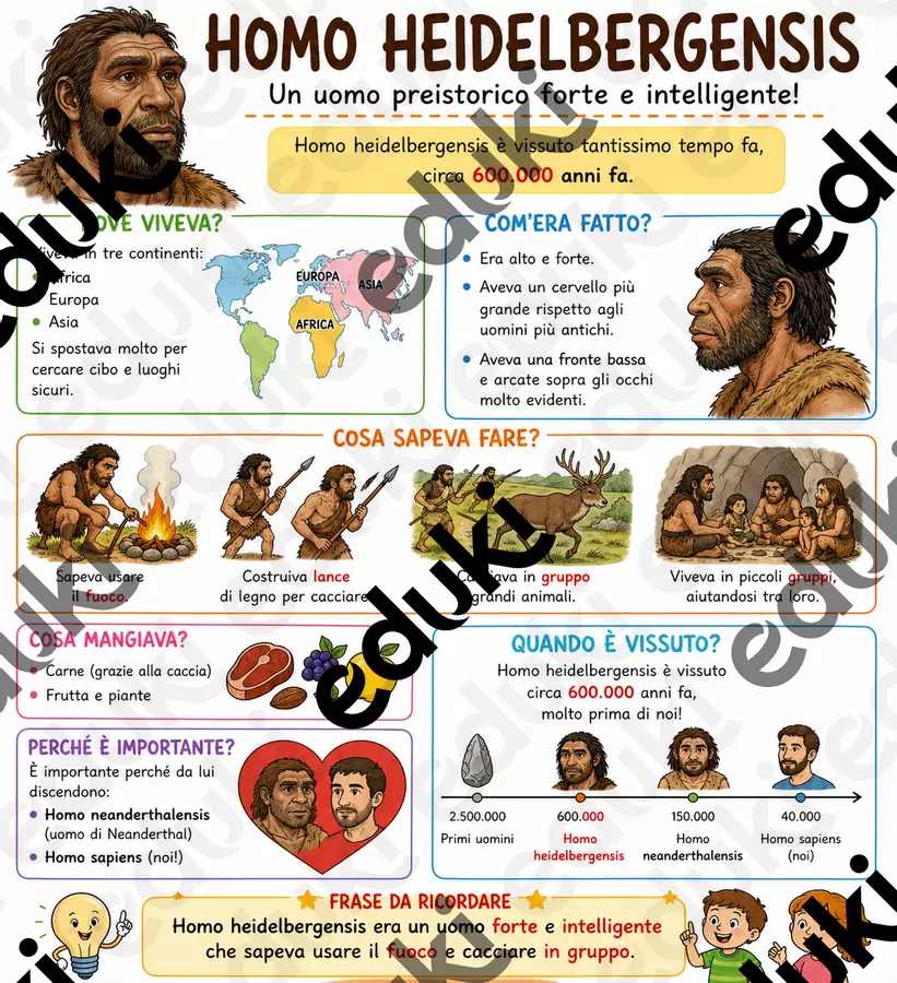 homo heidelbergensis (con verifica) Materiale di supporto/inclusione - homo heidelbergensis (con verifica) - Teacher Fra Bonny - Pagina di copertina