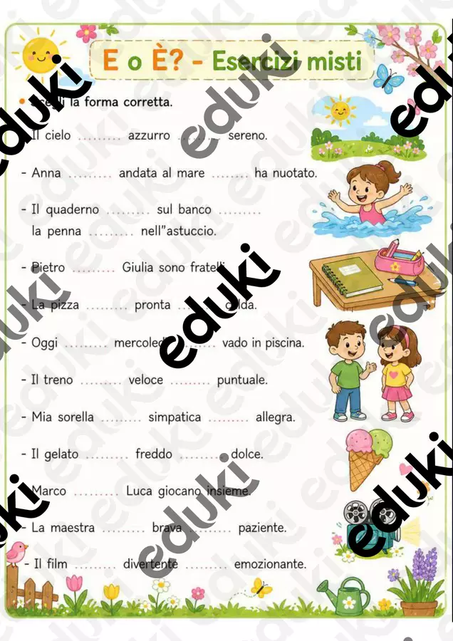 Italiano classe 3 primaria – E o È, A o HA, Apostrofo e frase minima Esercizi - Italiano classe 3 primaria – E o È, A o HA, Apostrofo e frase minima - la_maestra_in_equilibrio - Pagina di copertina