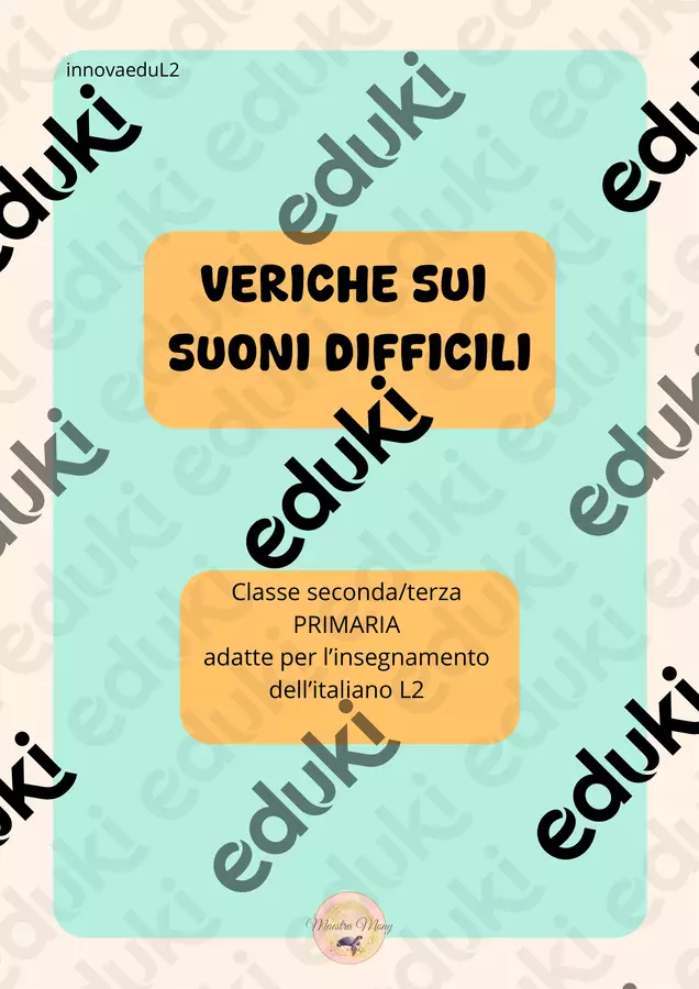 Verifiche suoni difficili. Classe II/III primaria Serie di lezioni - Verifiche suoni difficili. Classe II/III primaria - Maestra Mony - Pagina di copertina