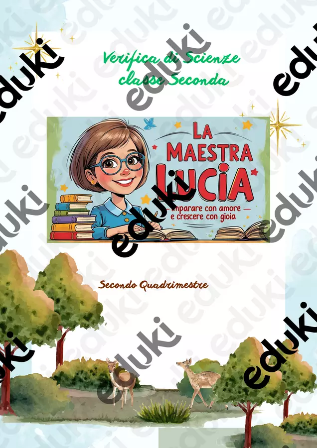 VERIFICA DI SCIENZE SECONDO QUADRIMESTRE Esercizi - VERIFICA DI SCIENZE SECONDO QUADRIMESTRE - Lucia Durante - Pagina di copertina