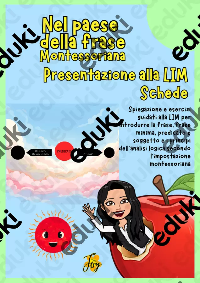 Analisi logica - frase minima, soggetto e predicato Esercizi - Analisi logica - frase minima, soggetto e predicato - MaestraJoy - Pagina di copertina