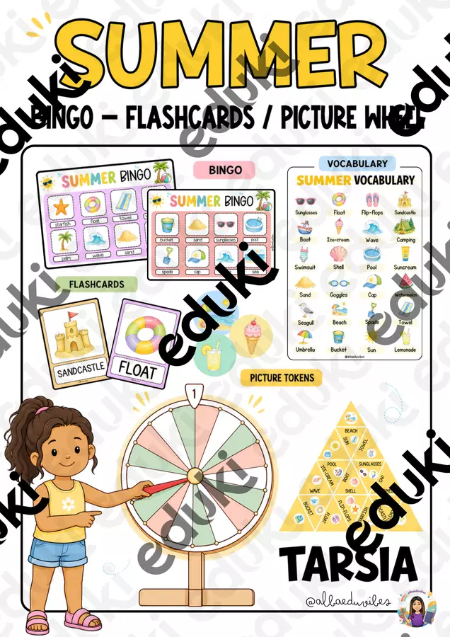 Summer (Bingo + Tarsia) Esercizi - Summer (Bingo + Tarsia) - Albaeduvibes - Pagina di copertina