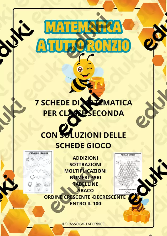 MATEMATICA SECONDA ELEMENTARE A TEMA API Esercizi - MATEMATICA SECONDA ELEMENTARE A TEMA API - Spassocartaforbice - Pagina di copertina