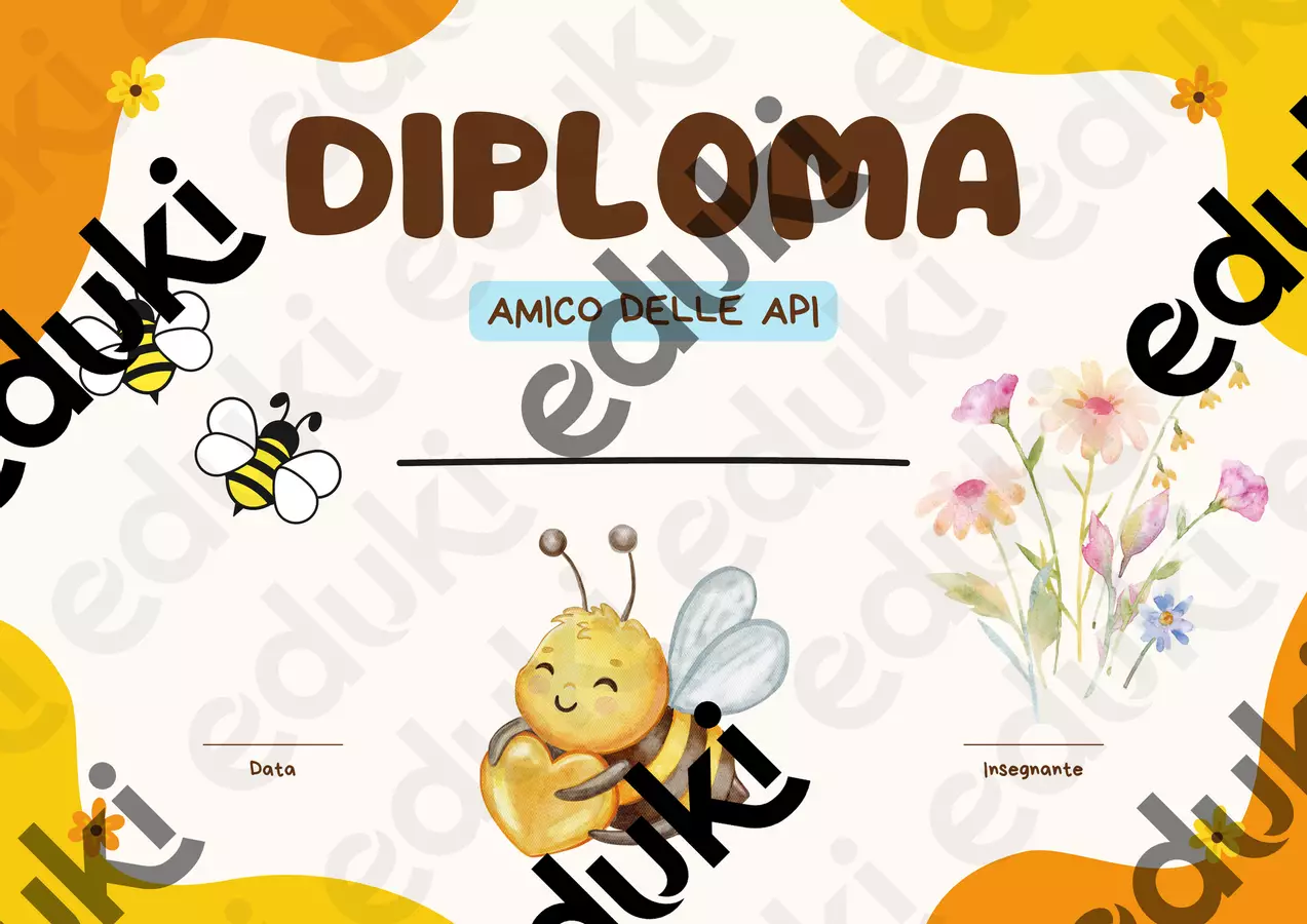 Diploma per attività amico delle api Altro tipo di materiale - Diploma per attività amico delle api - Ma_estramarta - Pagina di copertina