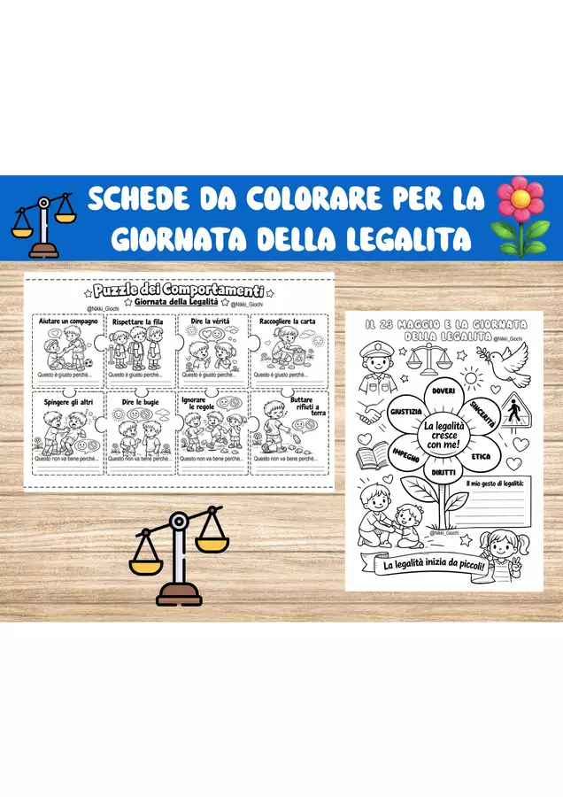 schede da colorare per la Giornata della Legalità Esercizi - schede da colorare per la Giornata della Legalità - Nikki_Giochi - Pagina di copertina