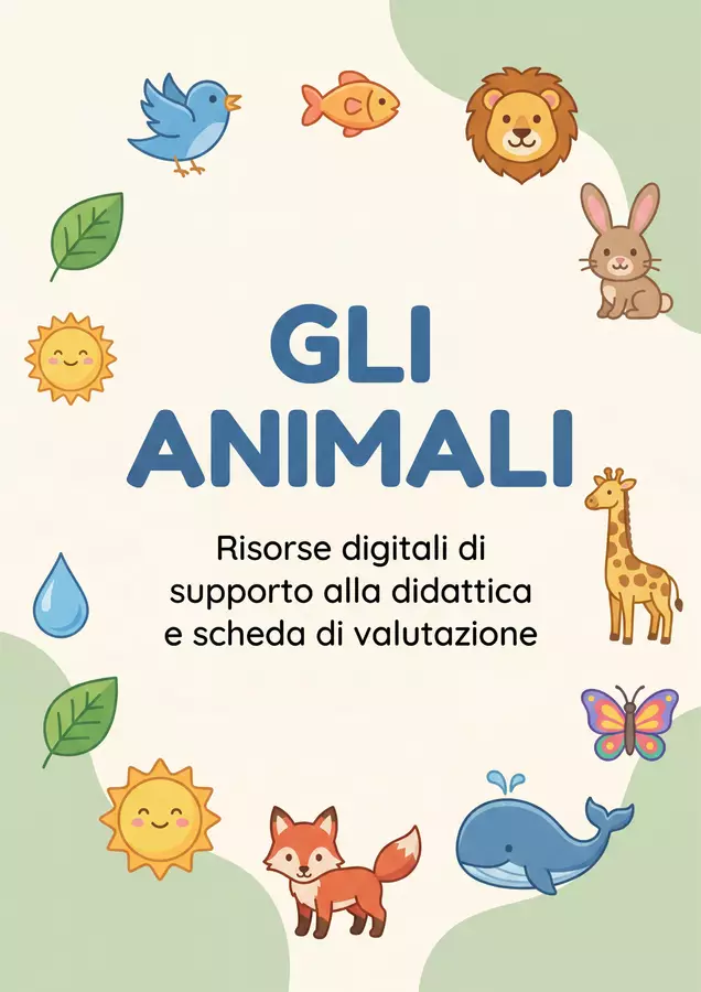 GLI ANIMALI - Materiali didattici illustrati. Esercizi - GLI ANIMALI - Materiali didattici illustrati. - Learnimaps - Pagina di copertina