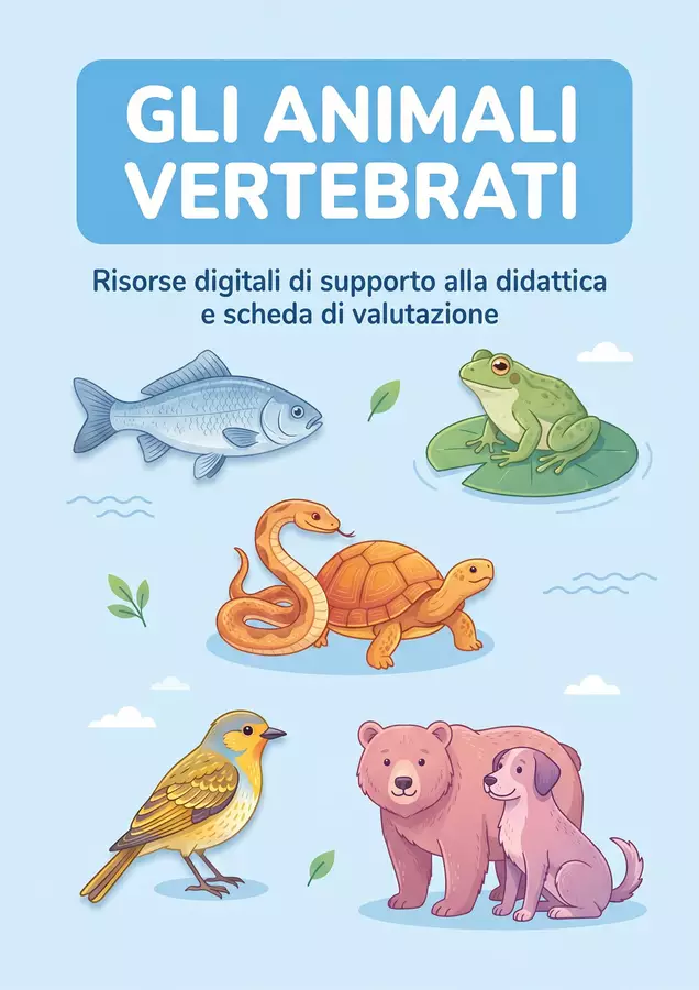 GLI ANIMALI VERTEBRATI - Materiali didattici illustrati. Esercizi - GLI ANIMALI VERTEBRATI - Materiali didattici illustrati. - Learnimaps - Pagina di copertina