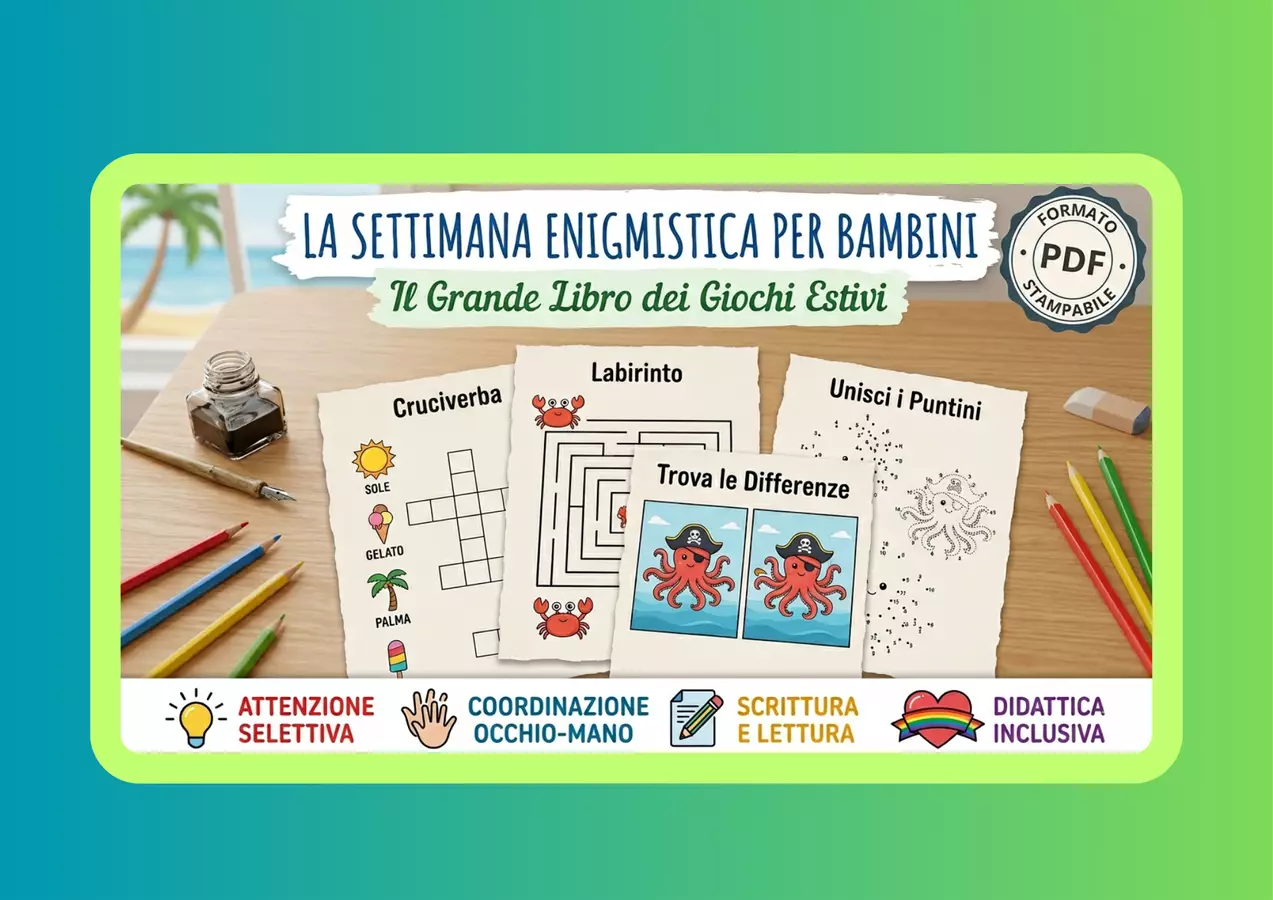 LA SETTIMANA ENIGMISTICA INCLUSIVA Altro tipo di materiale - LA SETTIMANA ENIGMISTICA INCLUSIVA - Maestra Jessi - Pagina di copertina