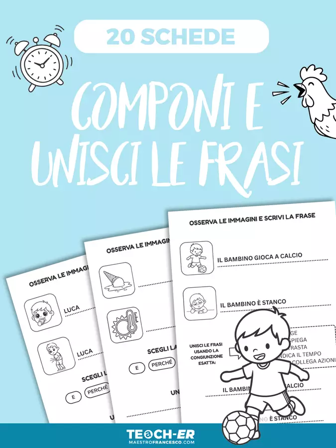 Componi e unisci le frasi Esercizi - Componi e unisci le frasi - Maestro Francesco - Pagina di copertina