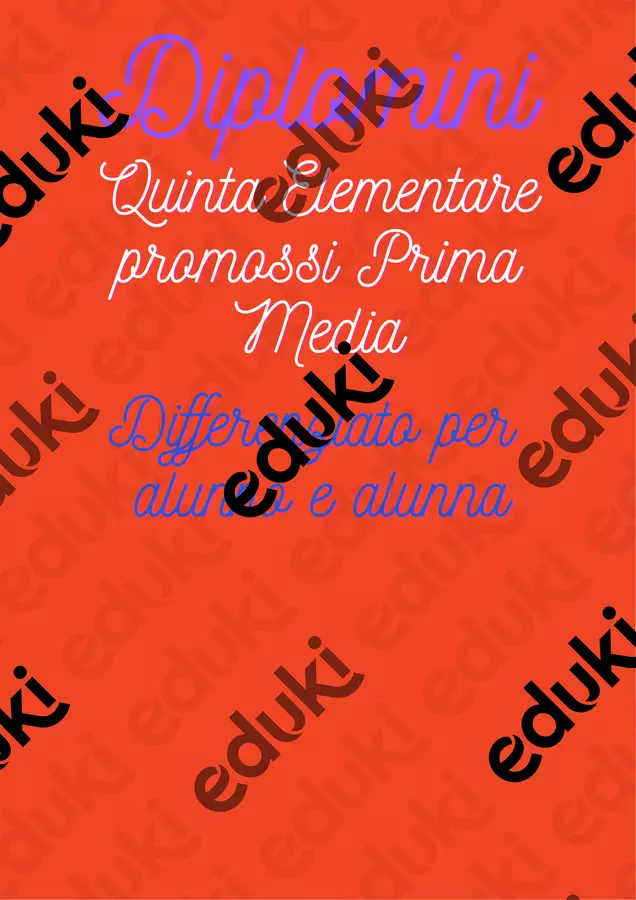 10 DIPLOMI DI PROMOZIONE DELLA QUINTA ELEMANTARE Materiale di supporto/inclusione - 10 DIPLOMI DI PROMOZIONE DELLA QUINTA ELEMANTARE - Colorando - Pagina di copertina