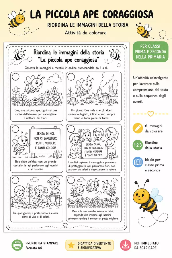 La piccola ape coraggiosa schede didattiche Esercizi - La piccola ape coraggiosa schede didattiche - Maestra Barbara74 - Pagina di copertina