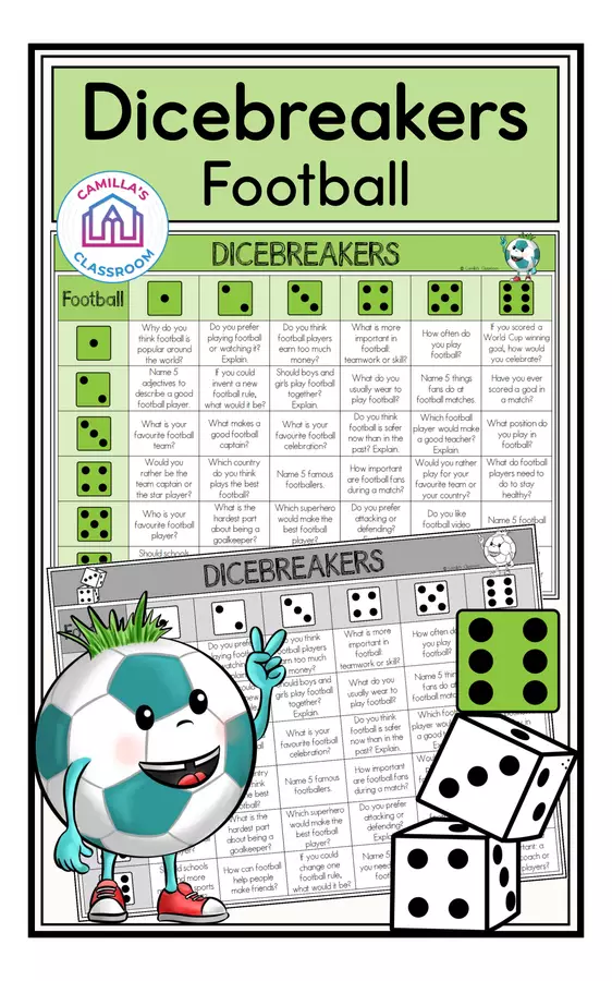 Dicebreakers - Football Giochi - Dicebreakers - Football - Camilla's Classroom - Pagina di copertina