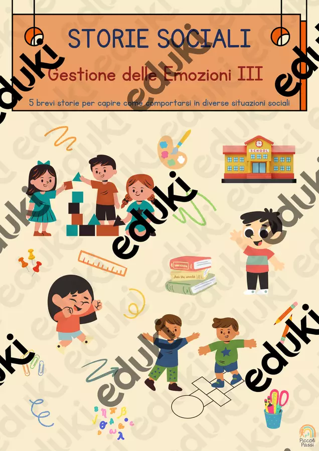 Storie Sociali - Gestione delle Emozioni III Materiale di supporto/inclusione - Storie Sociali - Gestione delle Emozioni III - Piccoli Passi | Strumenti Educativi - Pagina di copertina