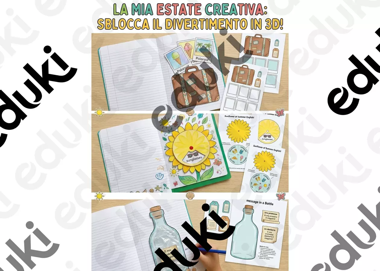 Estate creativa lavoretti 3D Materiale interattivo - Estate creativa lavoretti 3D - Piccoli passi Didattici - Pagina di copertina