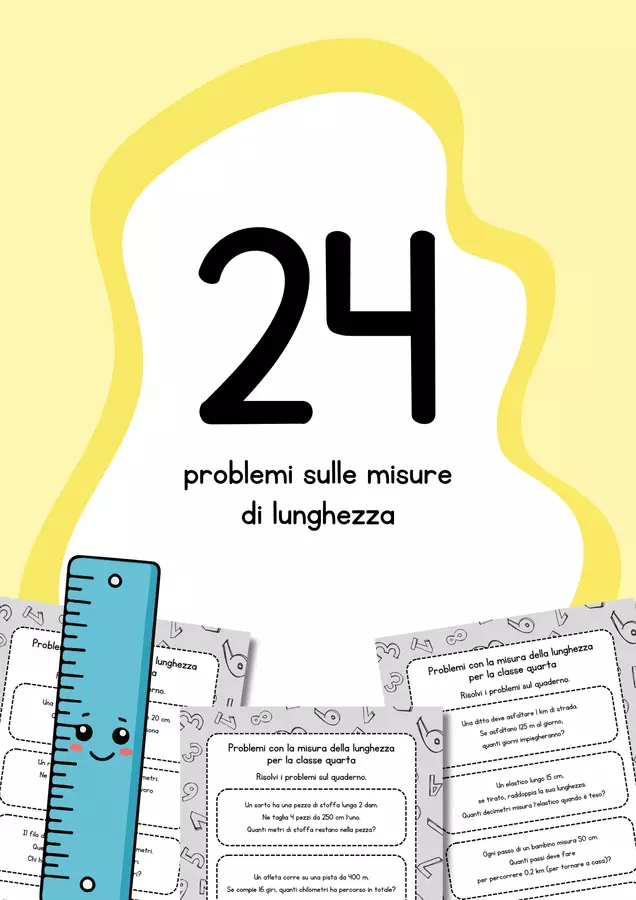Problemi con le misure di lunghezza classe quarta Esercizi - Problemi con le misure di lunghezza classe quarta - MilleLibriPerBambini - Pagina di copertina