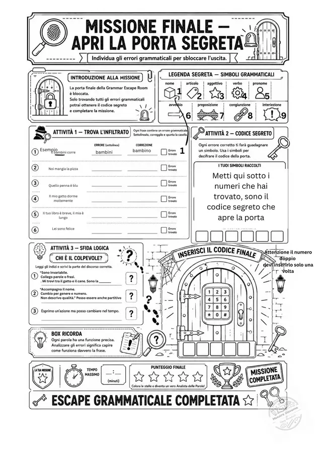 Verifica grammatica Esercizi - Verifica grammatica - Maestra Giovy - Pagina di copertina