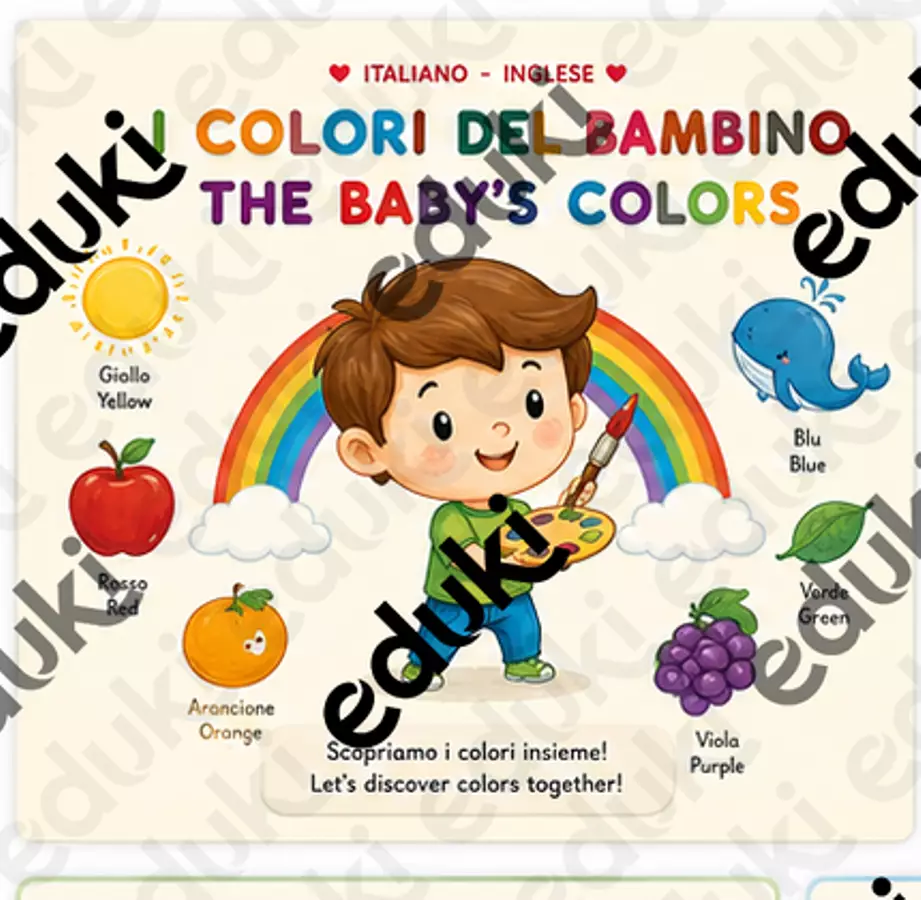 i colori del bambino/ the baby's colors. Opere didattiche / Libri di testo - i colori del bambino/ the baby's colors. - parole e disegni di Vale - Pagina di copertina