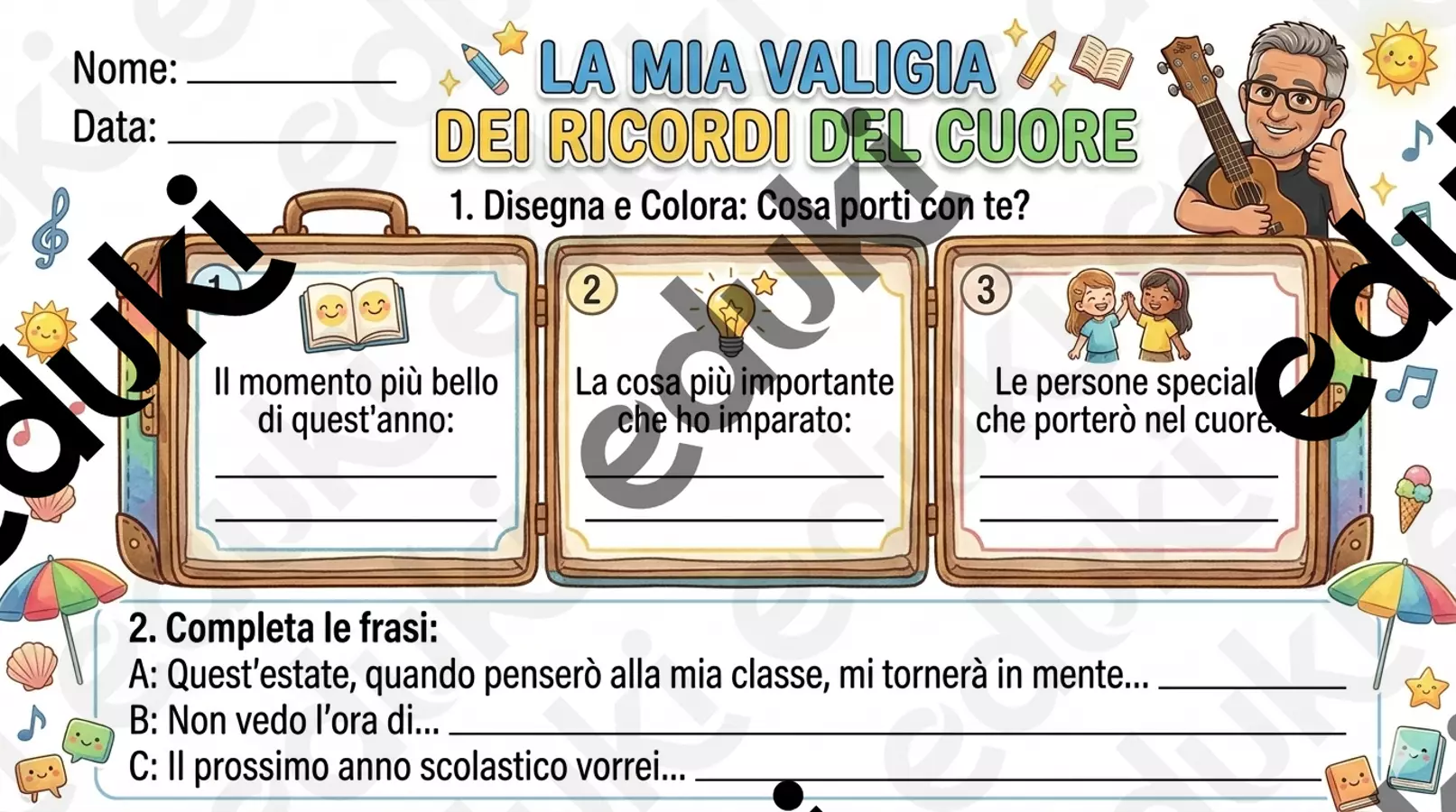 La Scuola va in Vacanza (Kit Didattico) Schede informative - La Scuola va in Vacanza (Kit Didattico) - Maestro Mauro - Pagina di copertina