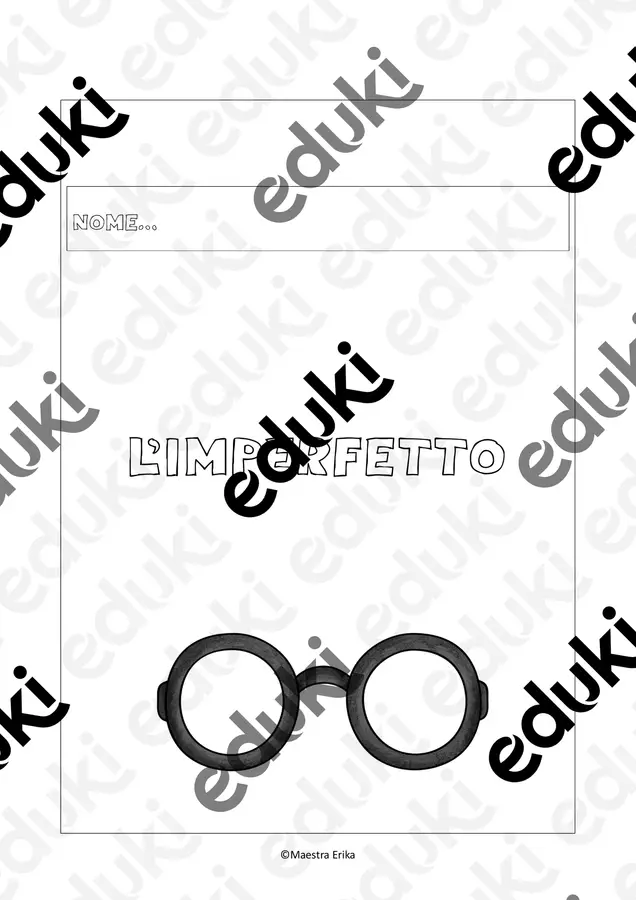 L'imperfetto, esercizi grammaticali Esercizi - L'imperfetto, esercizi grammaticali - Maestra Erika - Pagina di copertina