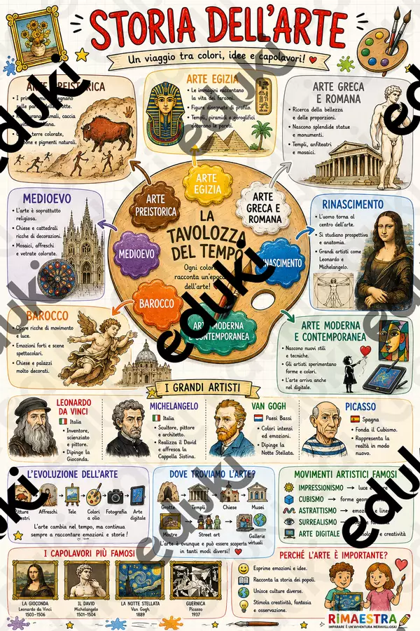 Mappa sulla storia dell'arte Materiale di supporto/inclusione - Mappa sulla storia dell'arte - Rimaestra - Pagina di copertina