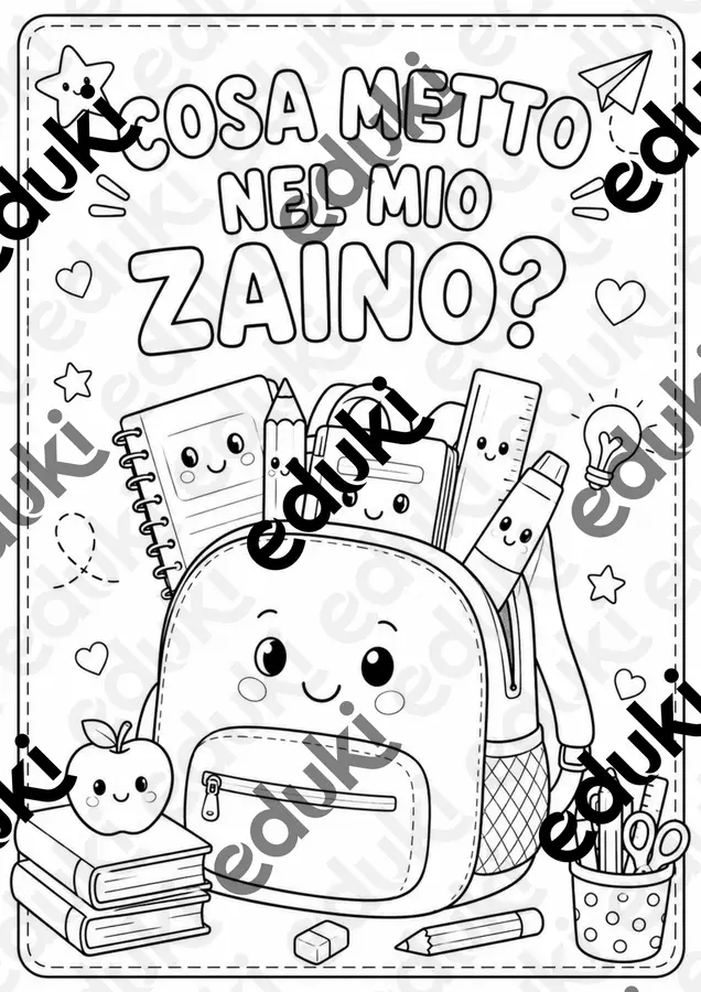 Cosa metto nel mio zaino? Materiale di supporto/inclusione - Cosa metto nel mio zaino? - Teacher Fra Bonny - Pagina di copertina