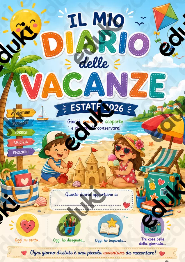 Diario delle Vacanze (versione breve) Font originali - Diario delle Vacanze (versione breve) - SostegnO 2.0 - Pagina di copertina