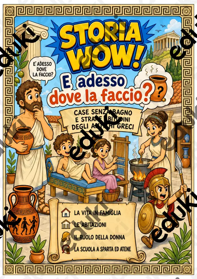 Antica Grecia: vita quotidiana, casa e famiglia Schede informative - Antica Grecia: vita quotidiana, casa e famiglia - Maestro Fabio Giochiecolori - Pagina di copertina