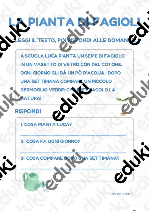 comprensione del testo 5 schede (min e maiusc) Materiale di supporto/inclusione - comprensione del testo 5 schede (min e maiusc) - Maestra Alessia Print - Pagina di copertina