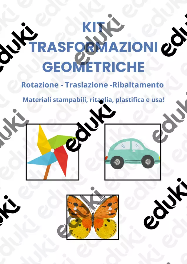 KIT TRASFORMAZIONI GEOMETRICHE Esercizi - KIT TRASFORMAZIONI GEOMETRICHE - Maestra Alessia Print - Pagina di copertina