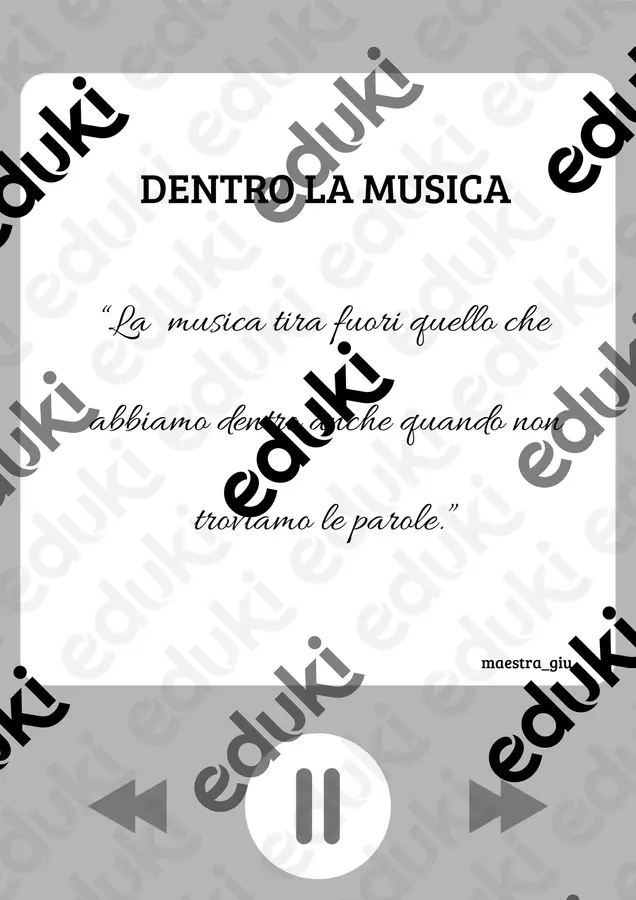 🎶 DENTRO LA MUSICA IO VEDO… Esercizi - 🎶 DENTRO LA MUSICA IO VEDO… - Maestra_giu - Pagina di copertina