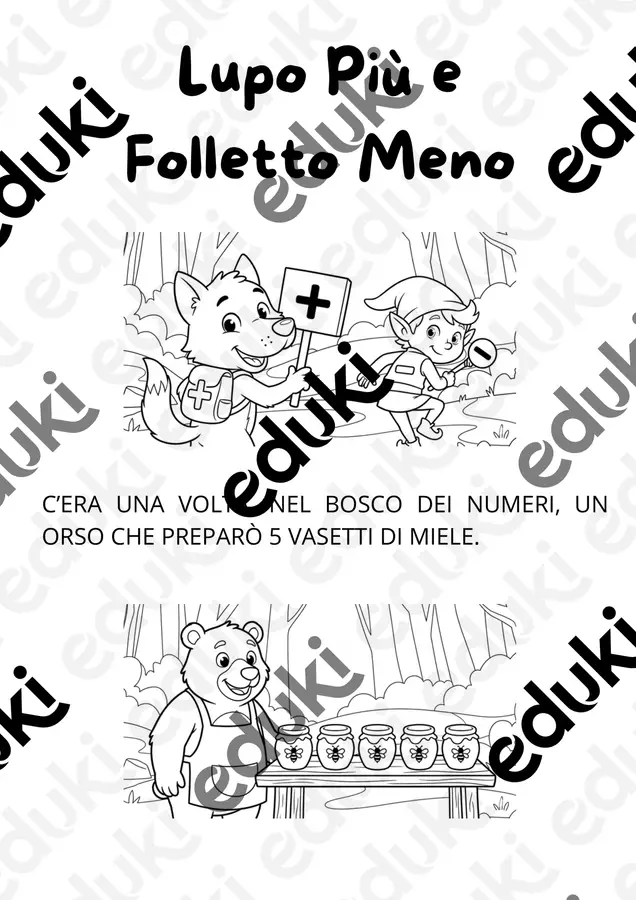 Lupo Più e Folletto Meno Esercizi - Lupo Più e Folletto Meno - Maestra Deborah - Pagina di copertina
