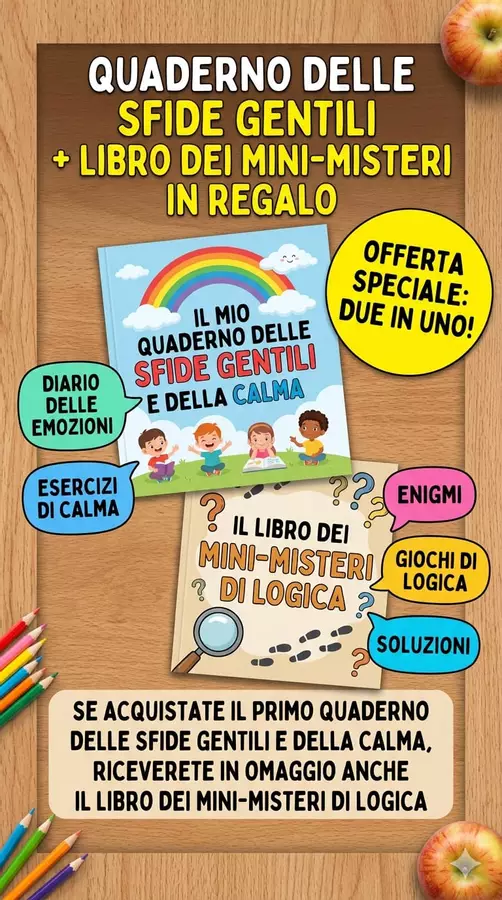 Il Quaderno delle Sfide Gentili+ Il libro dei misteri gratis Esercizi - Il Quaderno delle Sfide Gentili+ Il libro dei misteri gratis - Piccoli passi Didattici - Pagina di copertina