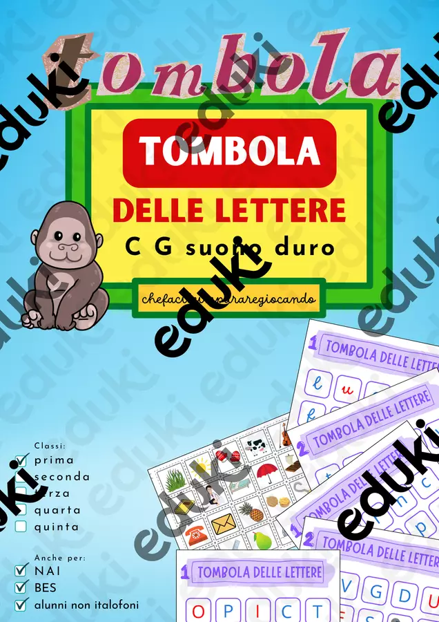 TOMBOLA DELLE LETTERE – LETTERA/IMMAGINE – C G SUONO DURO Giochi - TOMBOLA DELLE LETTERE – LETTERA/IMMAGINE – C G SUONO DURO - chefacileimpararegiocando - Pagina di copertina
