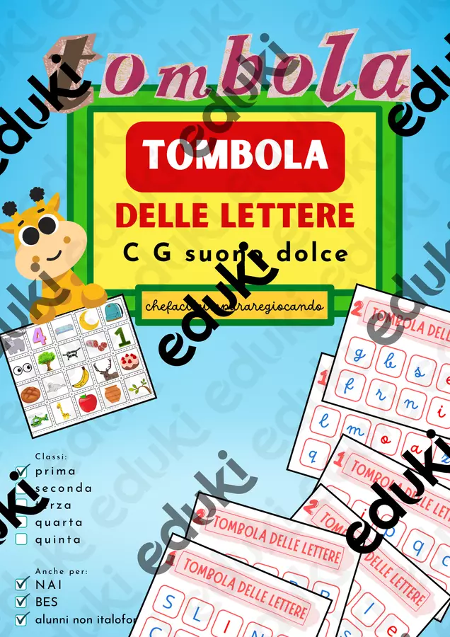 TOMBOLA DELLE LETTERE – LETTERA/IMMAGINE – C G SUONO DOLCE Giochi - TOMBOLA DELLE LETTERE – LETTERA/IMMAGINE – C G SUONO DOLCE - chefacileimpararegiocando - Pagina di copertina