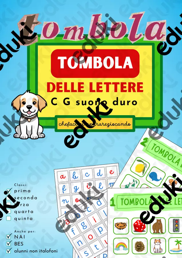 TOMBOLA DELLE LETTERE– IMMAGINE/LETTERA – C G DURO Giochi - TOMBOLA DELLE LETTERE– IMMAGINE/LETTERA – C G DURO - chefacileimpararegiocando - Pagina di copertina
