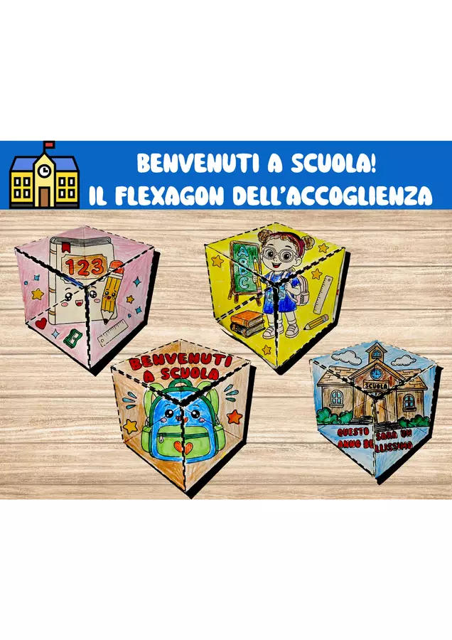 Benvenuti a Scuola! Il Flexagon dell’Accoglienza Flashcard - Benvenuti a Scuola! Il Flexagon dell’Accoglienza - Nikki_Giochi - Pagina di copertina