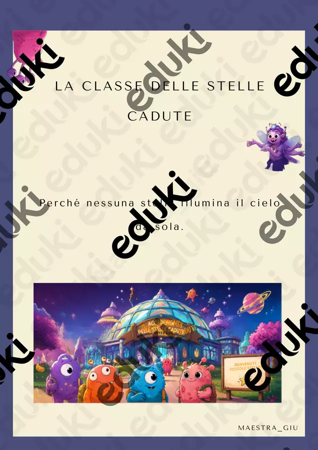 La classe delle stelle cadute Materiale di supporto/inclusione - La classe delle stelle cadute - Maestra_giu - Pagina di copertina